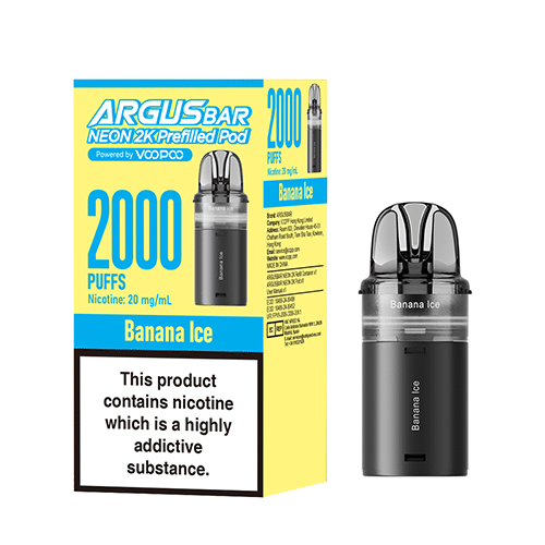Argus Bar Neon 2k Prefilled Pods Banana Ice